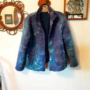 Vintage French Laundry Bluish Purple & Torquoise Women's Jacket, M